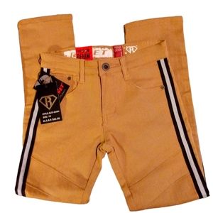 RESET PLATINUM NWT Boys Brown Stretch Premium Denim Jeans Size 10